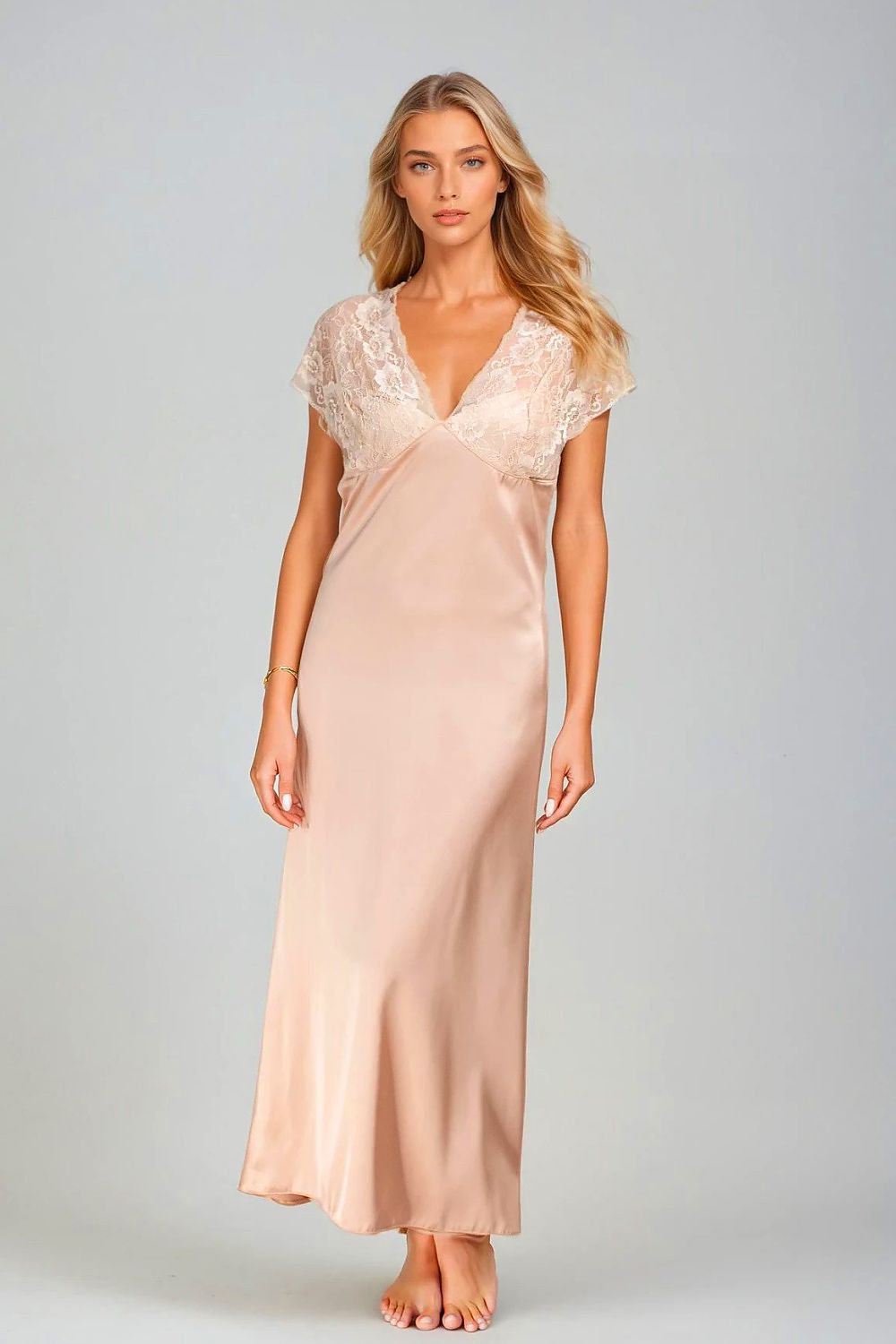 Nightdress Kalimo beige 220108 - product view 1 at Secretelles