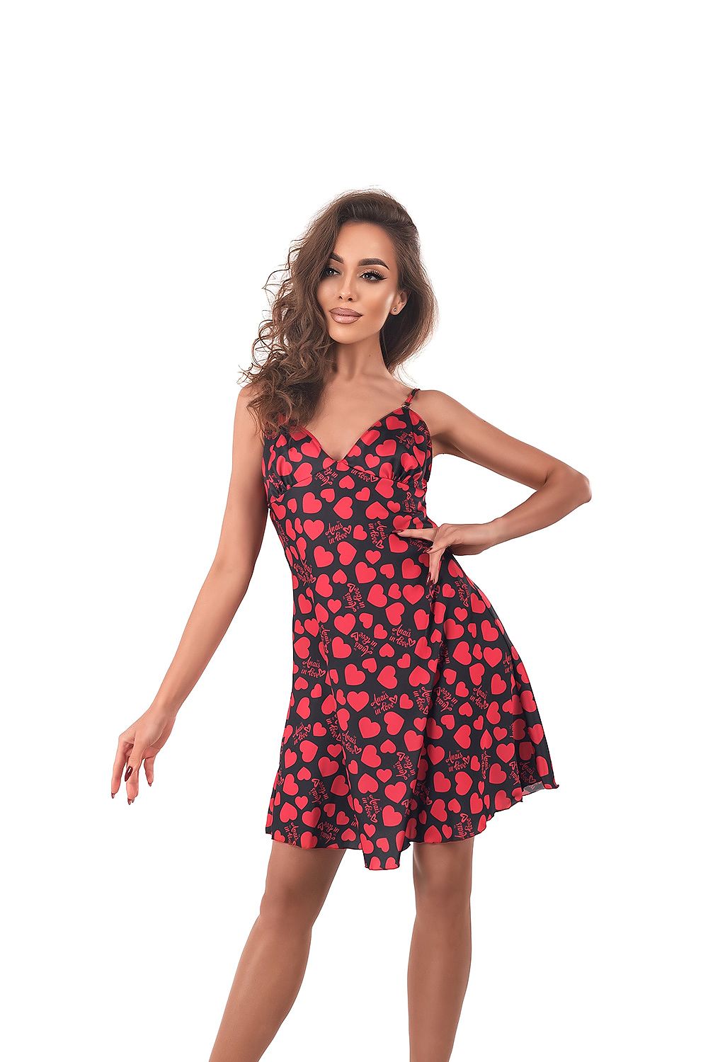 Nightdress Anais red 181809 - product view 1 at Secretelles