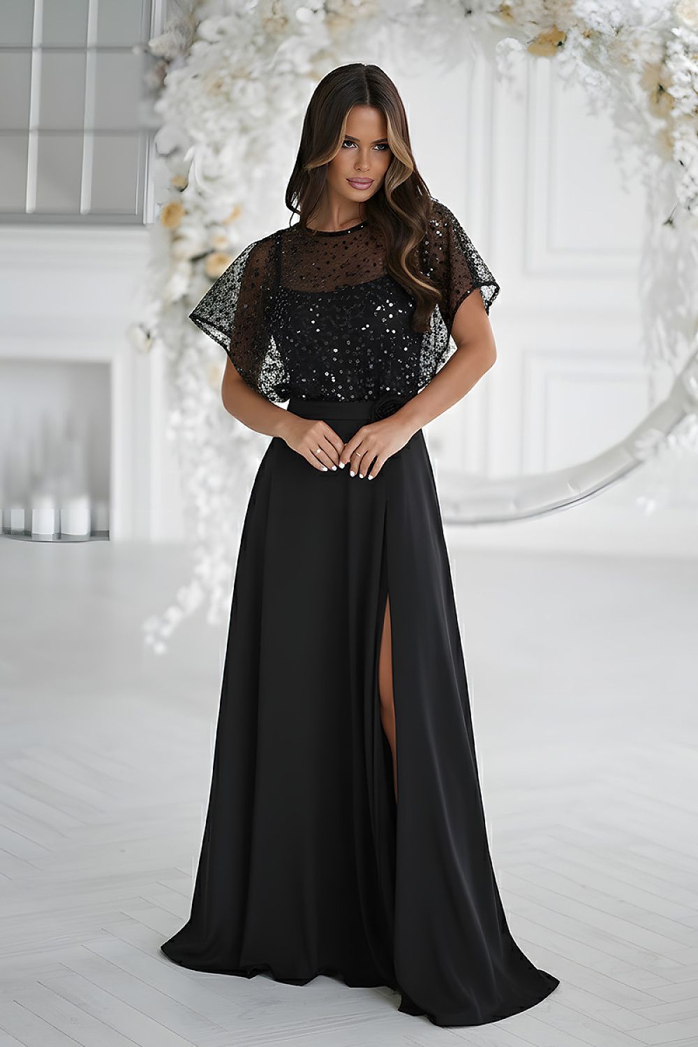 Bicotone dress black product view Secretelles
