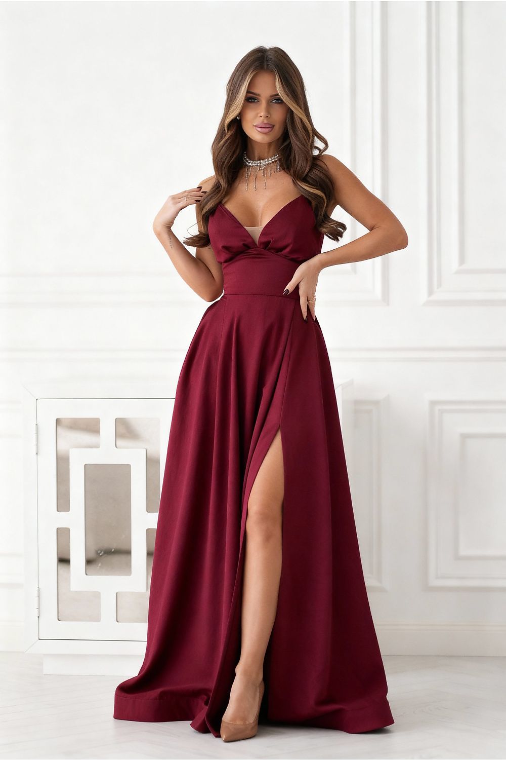 Dress Bicotone red 221606 - product view 3 at Secretelles