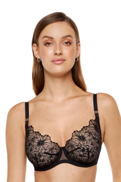Soutien-gorge satin tulle soft noir - Gorteks image 1