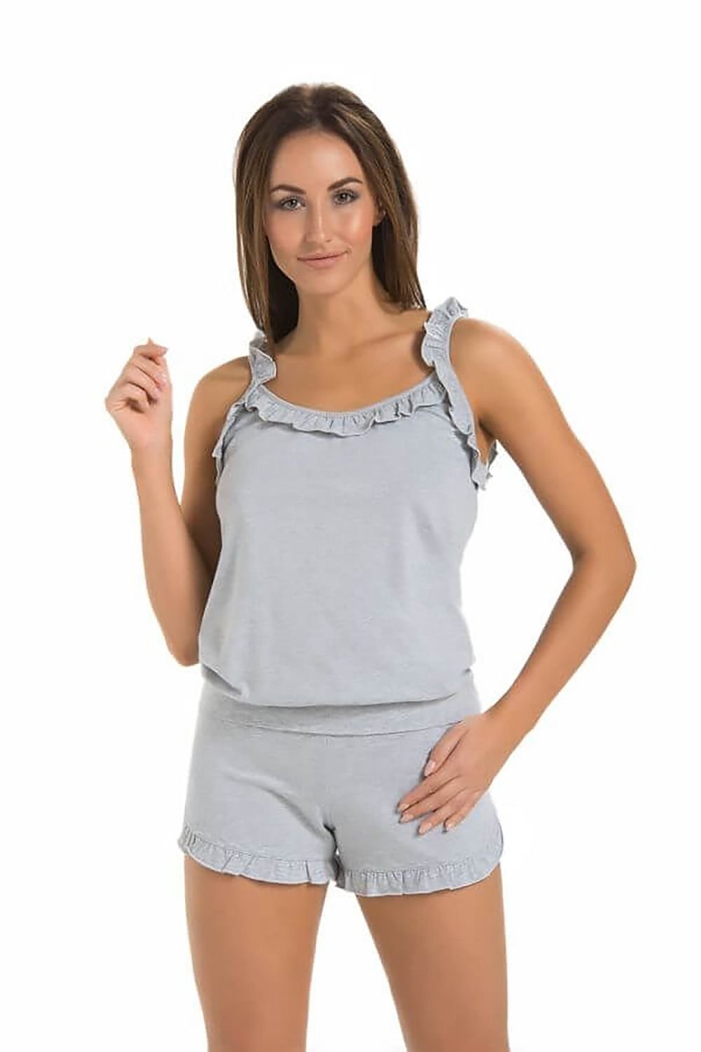 Nightdress Teyli grey - product view 2 at Secretelles