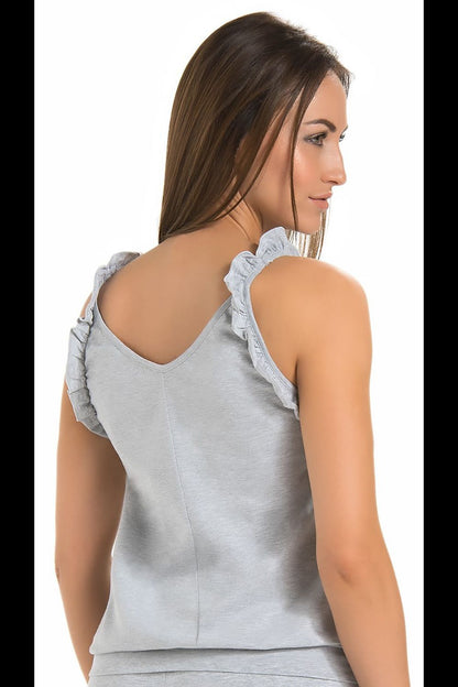 Nightdress Teyli grey - product view 3 at Secretelles